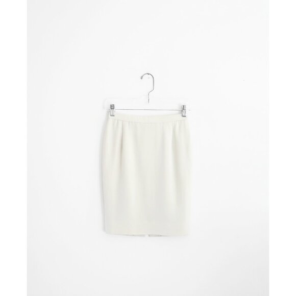 Vtg 90s Donna Karan New York Dove Grey Silk Pencil Skirt size IT 38 US 0 2 - Picture 3 of 7